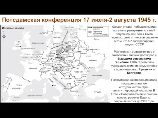 Каждая страна-победительница получала репарации из своей оккупационной зоны. Было пересмотрено