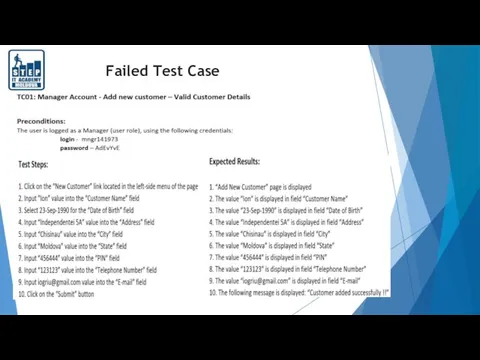 Failed Test Case