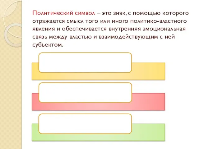 Политический символ – это знак, с помощью которого отражается смысл