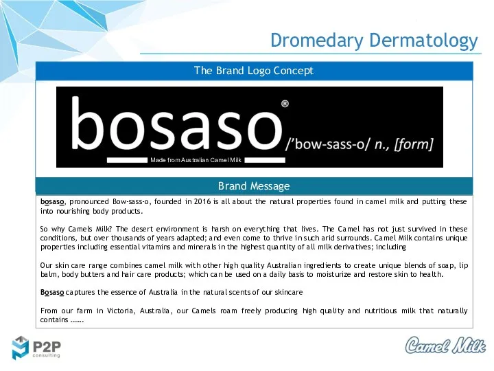 Dromedary Dermatology The Brand Logo Concept Markets & Marketing Brand