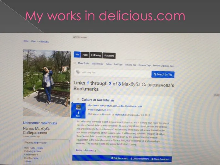 My works in delicious.com