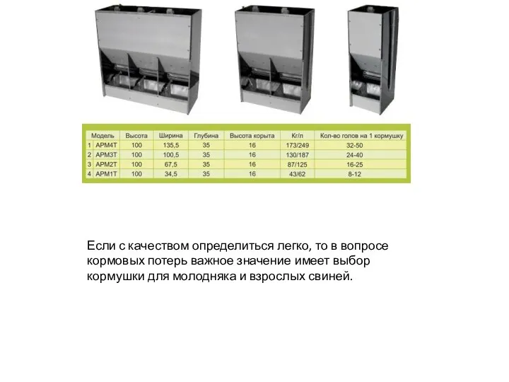 Если с качеством определиться легко, то в вопросе кормовых потерь