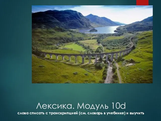 Лексика. Модуль 10d слова списать с транскрипцией (см. словарь в учебнике) и выучить