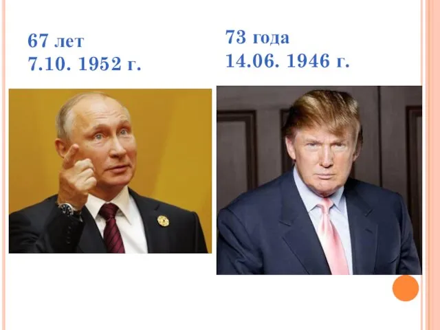 73 года 14.06. 1946 г. 67 лет 7.10. 1952 г.