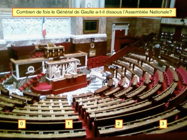 Combien de fois le Général de Gaulle a-t-il dissous l’Assemblée Nationale? 0 1 2 3