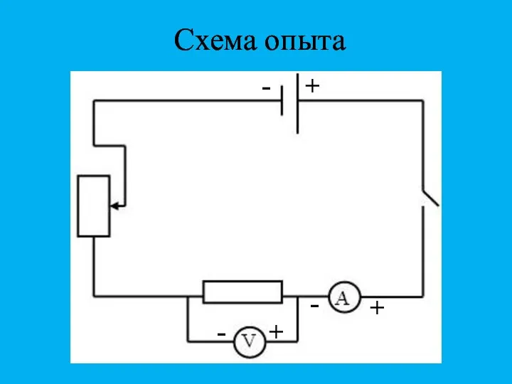 Схема опыта - + + - - +