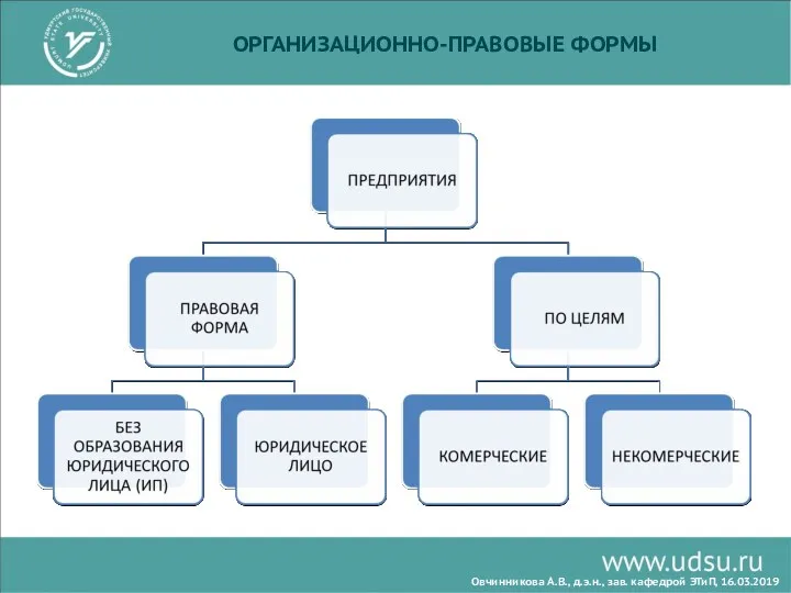 ОРГАНИЗАЦИОННО-ПРАВОВЫЕ ФОРМЫ