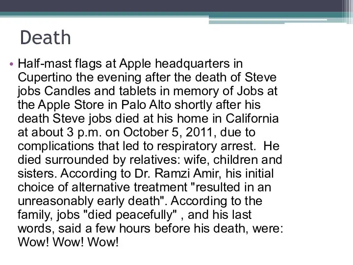 Death Half-mast flags at Apple headquarters in Cupertino the evening