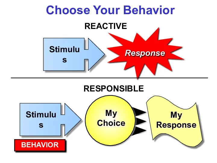Choose Your Behavior REACTIVE RESPONSIBLE BEHAVIOR