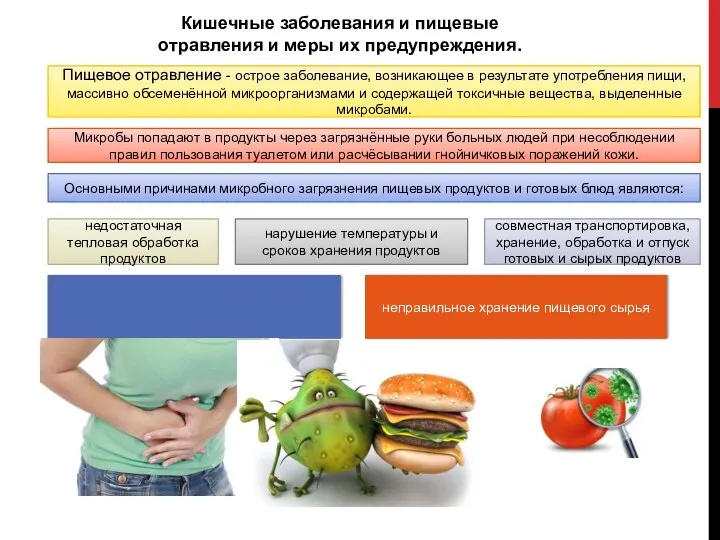 Кишечные заболевания и пищевые отравления и меры их предупреждения. Пищевое