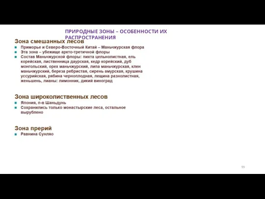 ПРИРОДНЫЕ ЗОНЫ – ОСОБЕННОСТИ ИХ РАСПРОСТРАНЕНИЯ