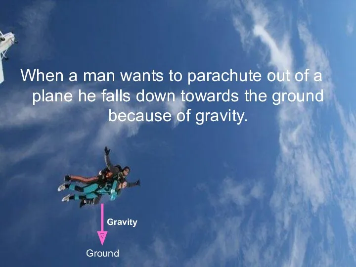 When a man wants to parachute out of a plane