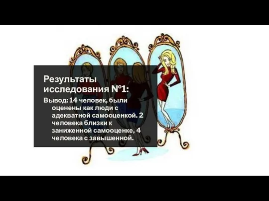 Результаты исследования №1: Вывод: 14 человек, были оценены как люди