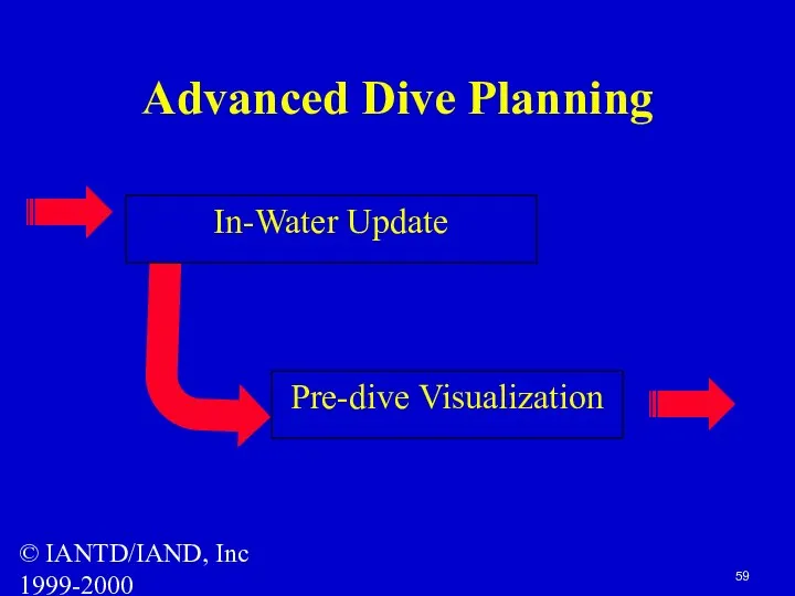 © IANTD/IAND, Inc 1999-2000 Advanced Dive Planning Pre-dive Visualization In-Water Update