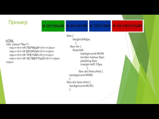 Пример HTML Я ПЕРВЫЙ Я ВТОРОЙ Я ТРЕТИЙ Я ЧЕТВЕРТЫЙ