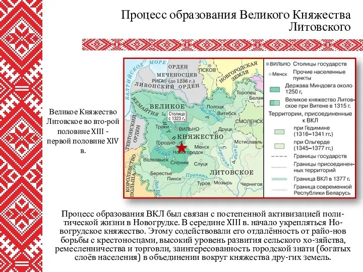 Процесс образования ВКЛ был связан с постепенной активизацией поли-тической жизни