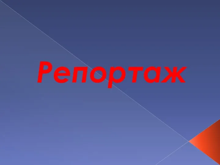 Репортаж