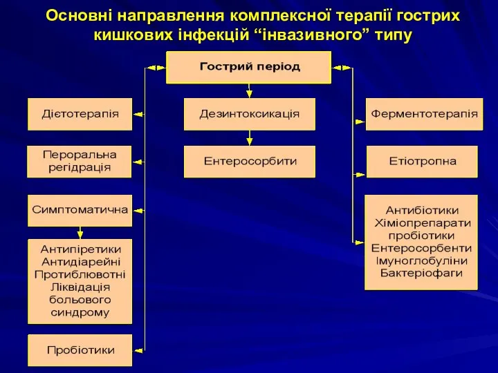 Основні направлення комплексної терапії гострих кишкових інфекцій “інвазивного” типу