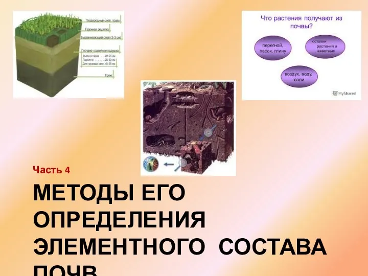 МЕТОДЫ ЕГО ОПРЕДЕЛЕНИЯ ЭЛЕМЕНТНОГО СОСТАВА ПОЧВ Часть 4