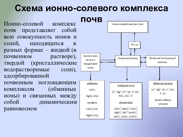 Схема ионно-солевого комплекса почв Ионно-солевой комплекс почв представляет собой всю