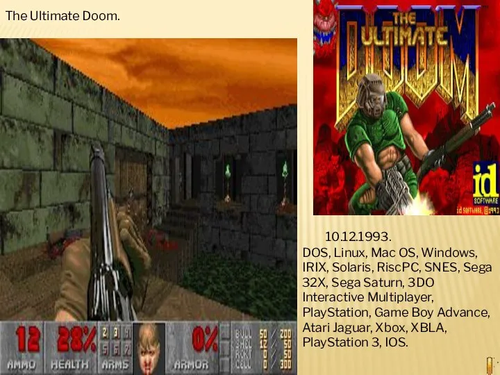 The Ultimate Doom. 10.12.1993. DOS, Linux, Mac OS, Windows, IRIX,