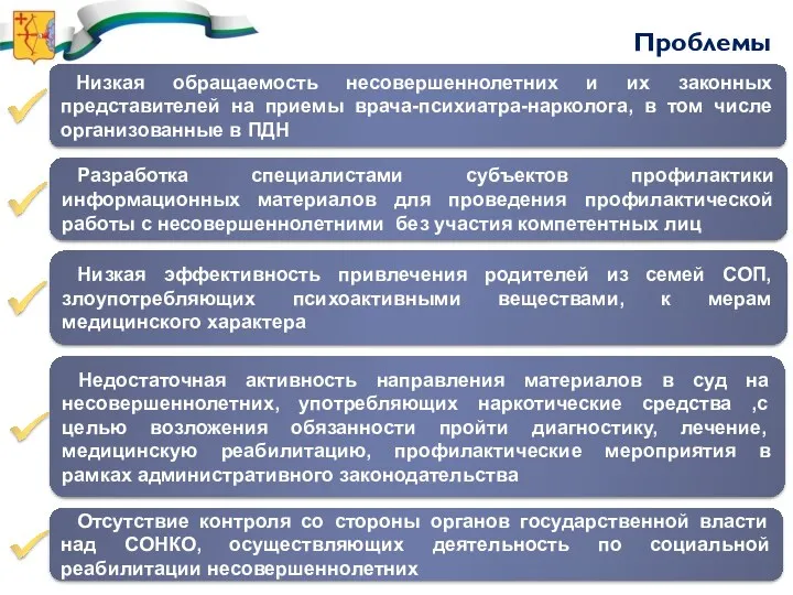 Проблемы Низкая обращаемость несовершеннолетних и их законных представителей на приемы