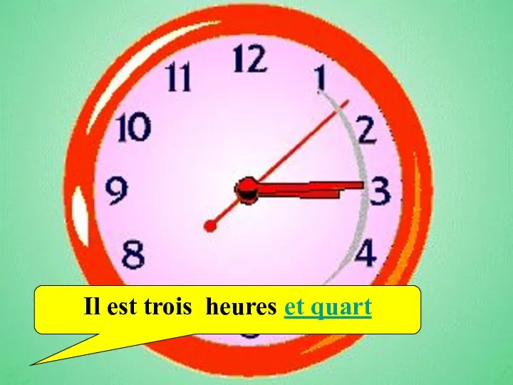 Il est trois heures et quart