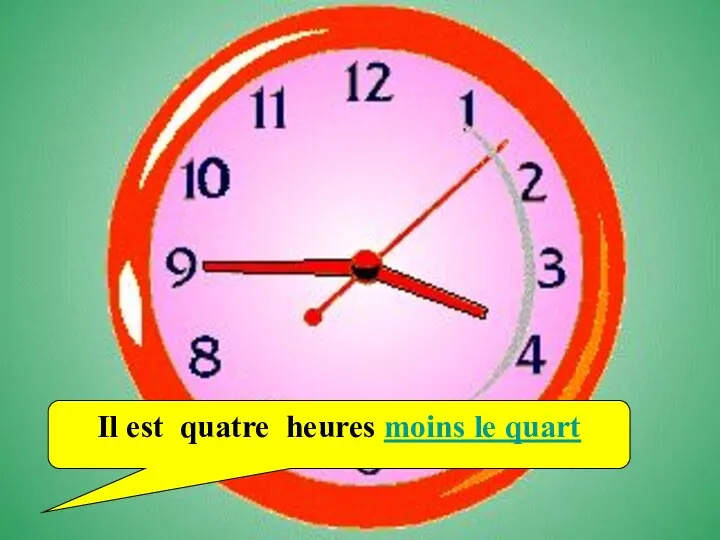 Il est quatre heures moins le quart