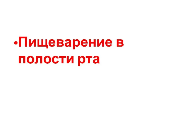 Пищеварение в полости рта