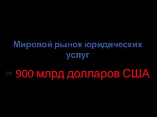 Мировой рынок юридических услуг ≈ 900 млрд долларов США