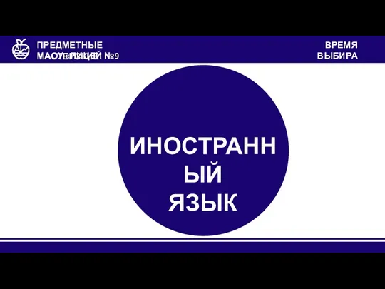 МАОУ «ЛИЦЕЙ №9 «ЛИДЕР» ПРЕДМЕТНЫЕ МАСТЕРСКИЕ ВРЕМЯ ВЫБИРАТЬ ИНОСТРАННЫЙ ЯЗЫК