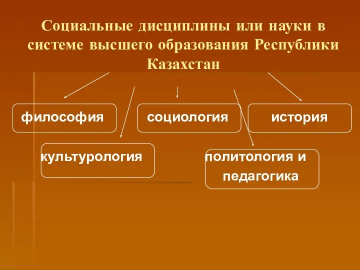 Социальные дисциплины или науки в системе высшего образования Республики Казахстан