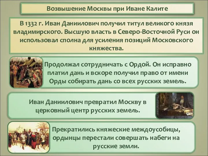 В 1332 г. Иван Даниилович получил титул великого князя владимирского.