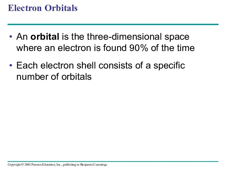 Electron Orbitals An orbital is the three-dimensional space where an