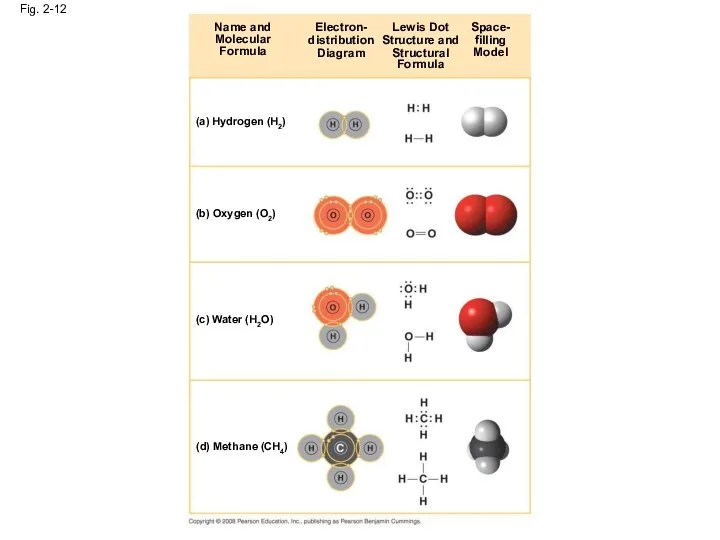 Fig. 2-12 Name and Molecular Formula Electron- distribution Diagram Lewis