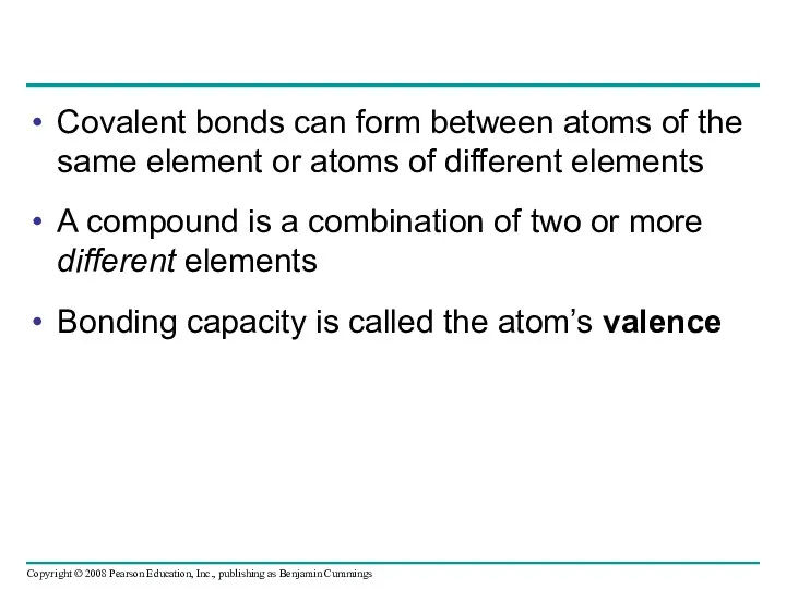 Covalent bonds can form between atoms of the same element