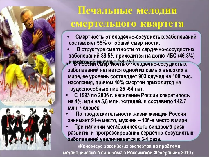 В России смертность от сердечно-сосудистых заболеваний является одной из самых