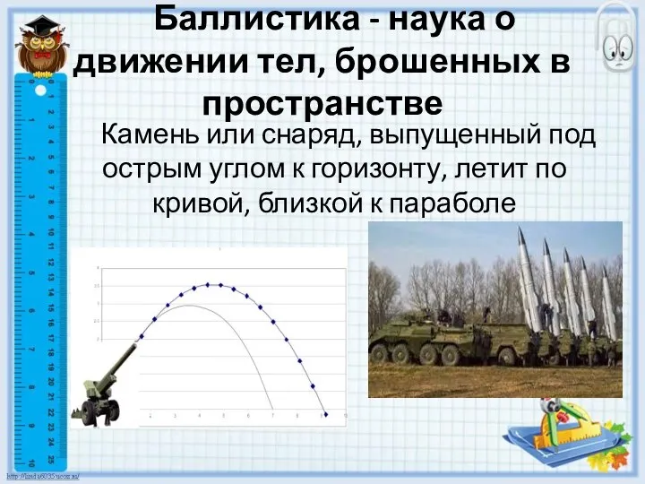 Баллистика - наука о движении тел, брошенных в пространстве Камень