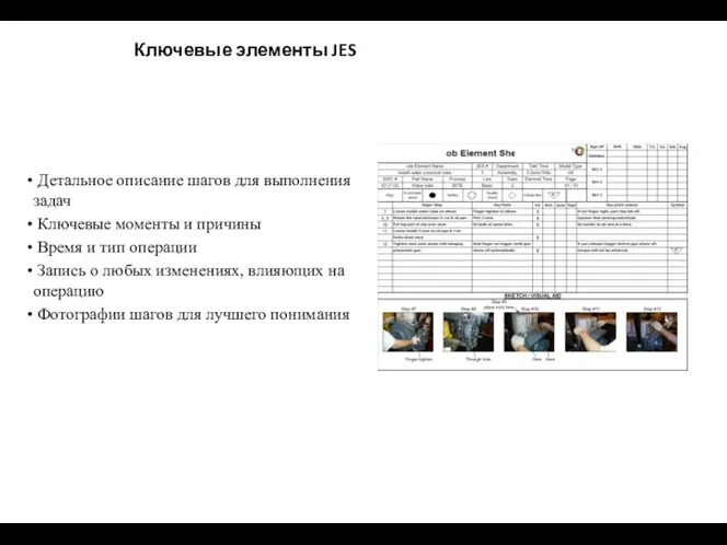 Ключевые элементы JES Детальное описание шагов для выполнения задач Ключевые