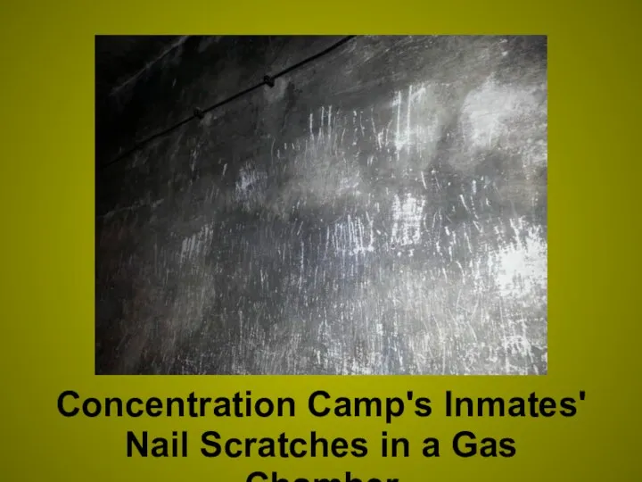 Concentration Camp's Inmates' Nail Scratches in a Gas Chamber