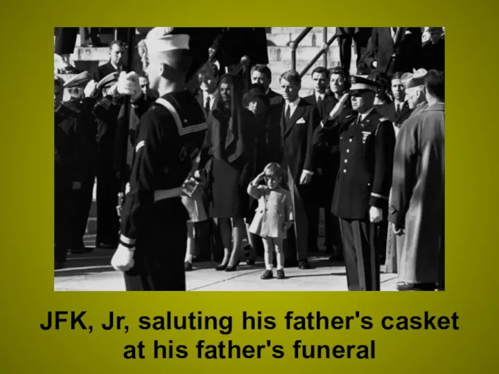 JFK, Jr, saluting his father's casket at his father's funeral