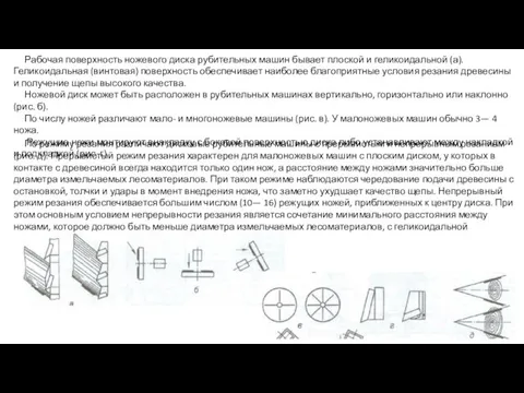 Рабочая поверхность ножевого диска рубительных машин бывает плоской и геликоидальной