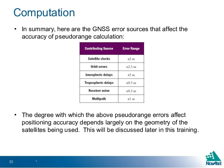 In summary, here are the GNSS error sources that affect