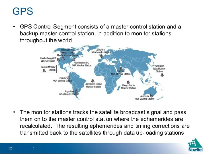 GPS Control Segment consists of a master control station and