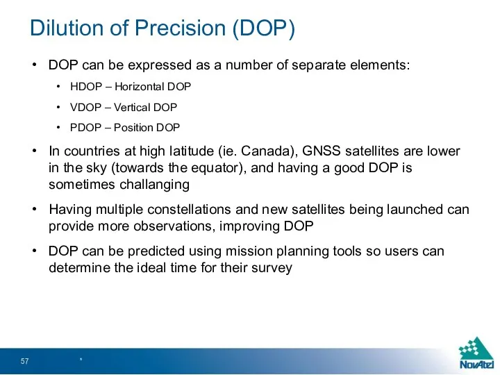 DOP can be expressed as a number of separate elements: