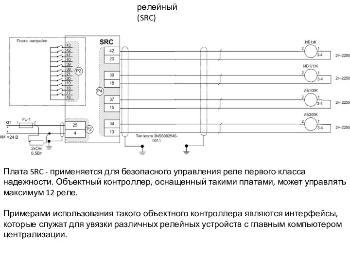 релейный (SRC) Плата SRC - применяется для безопасного управления реле