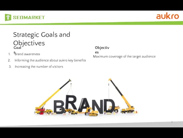 Strategic Goals and Objectives Brand awareness Informing the audience about