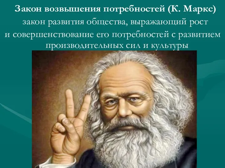 Закон возвышения потребностей (К. Маркс) закон развития общества, выражающий рост