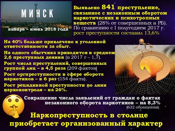 Наркопреступность в столице приобретает организованный характер Выявлено 841 преступление, связанное