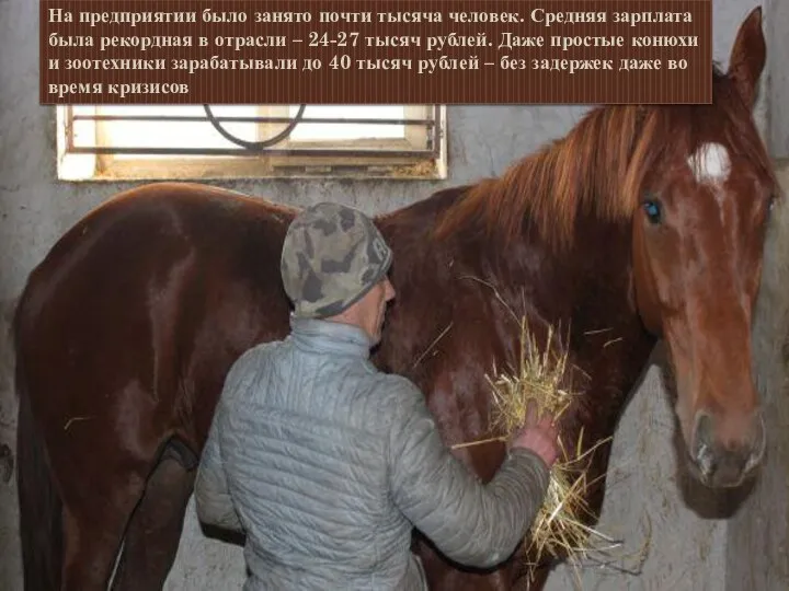 На предприятии было занято почти тысяча человек. Средняя зарплата была